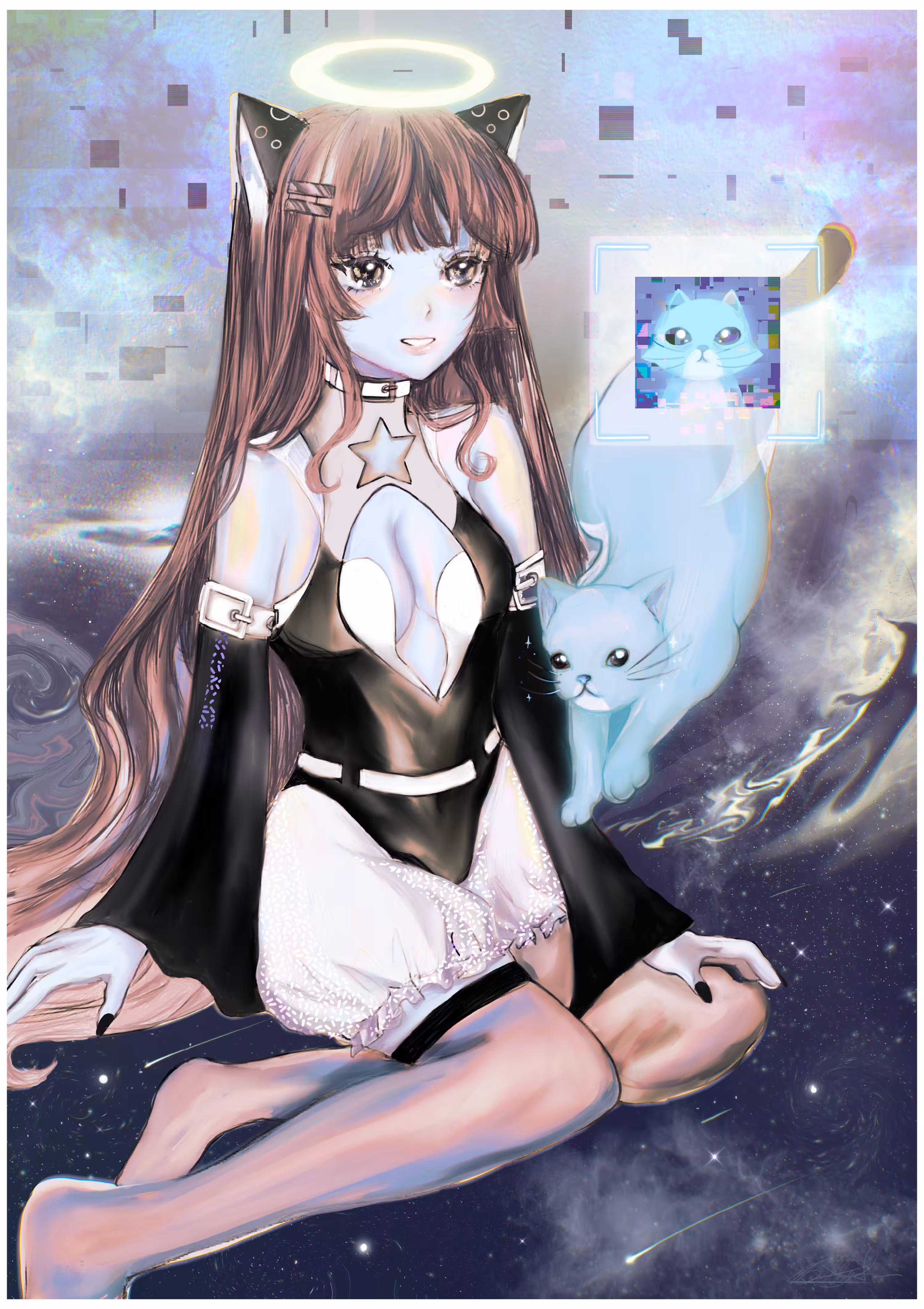 Alien Cat and Girl
