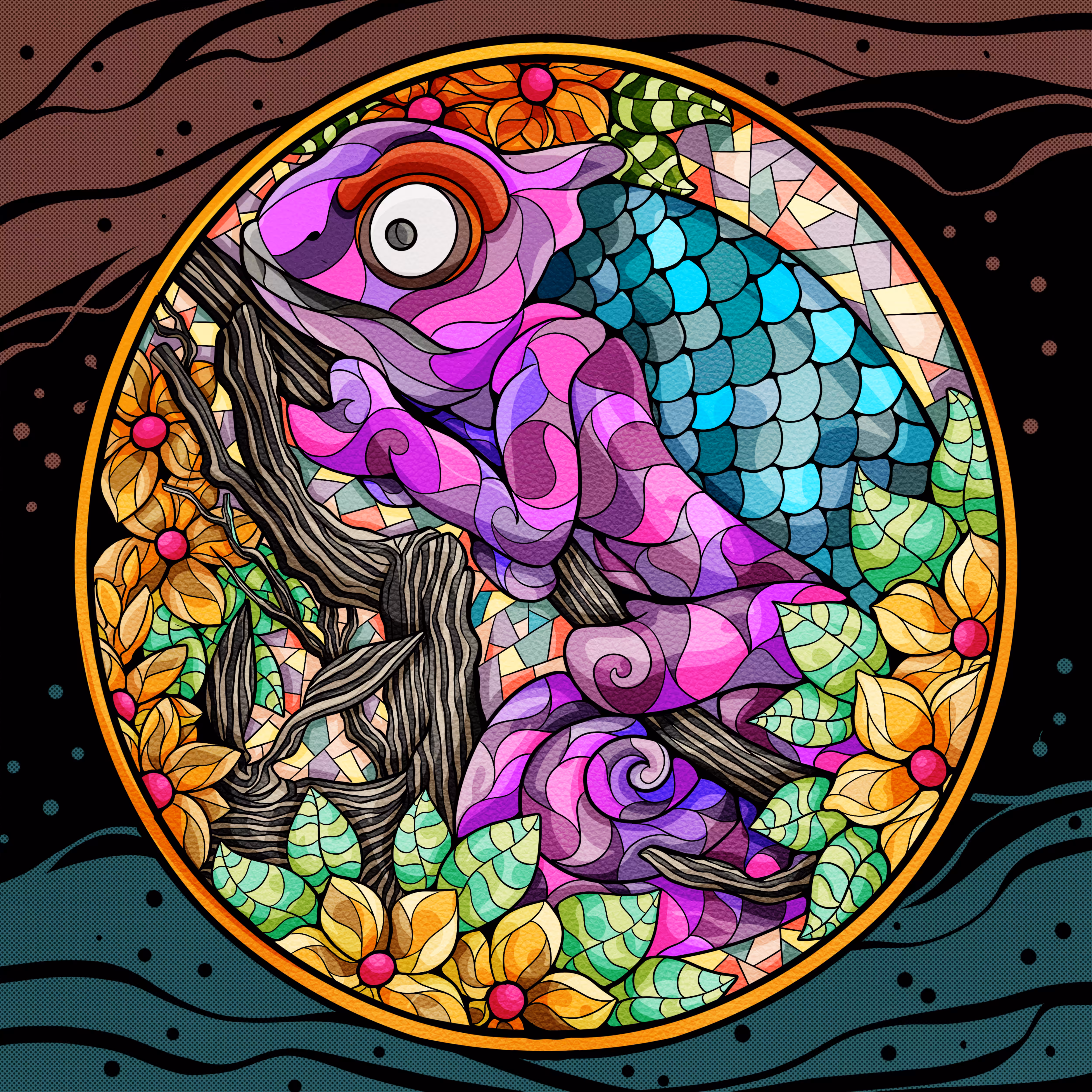 Stainedglass Coin #10
