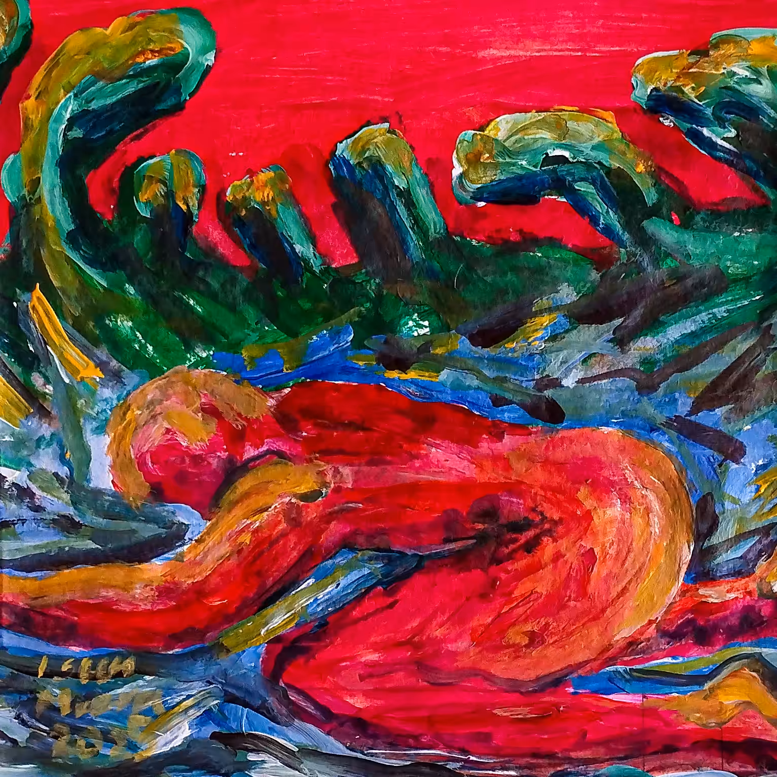 Starving Man in red world