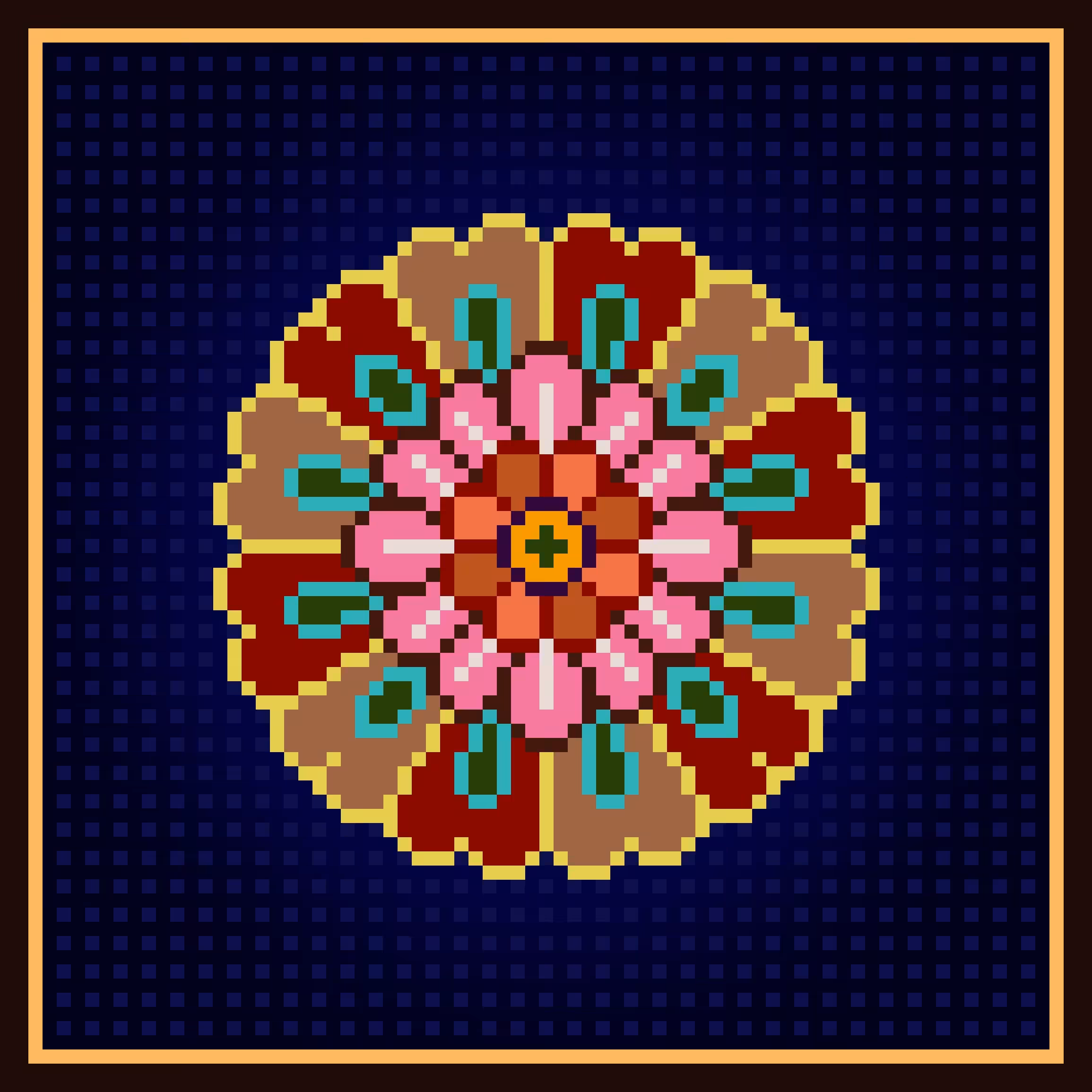 Shah Abbasi round flower