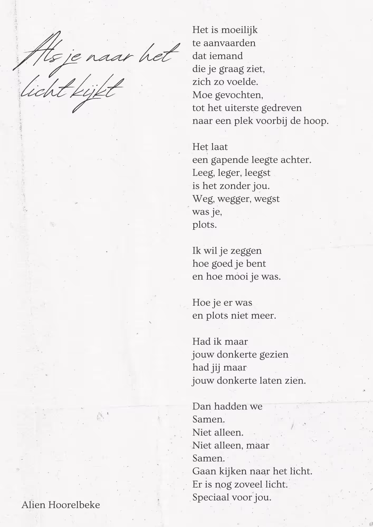 When you look at the light poem (Dutch)