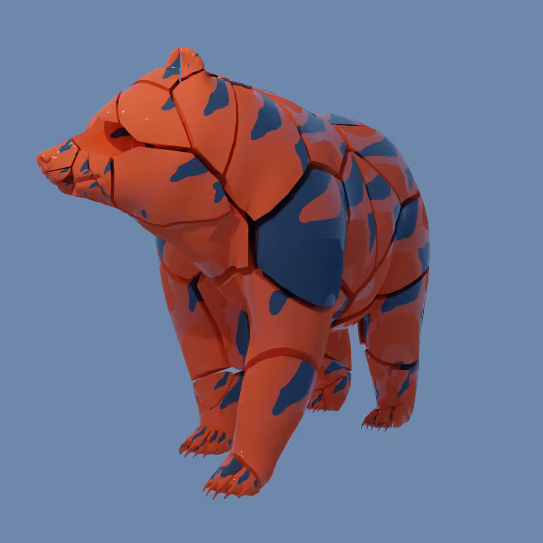 3d Bear Fructured