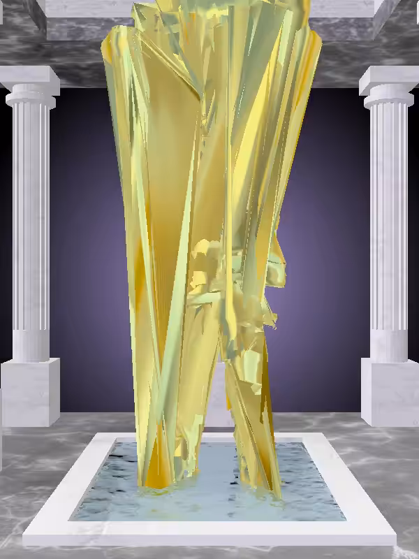 The Phone Calling Green-Golden Goblet Man #338