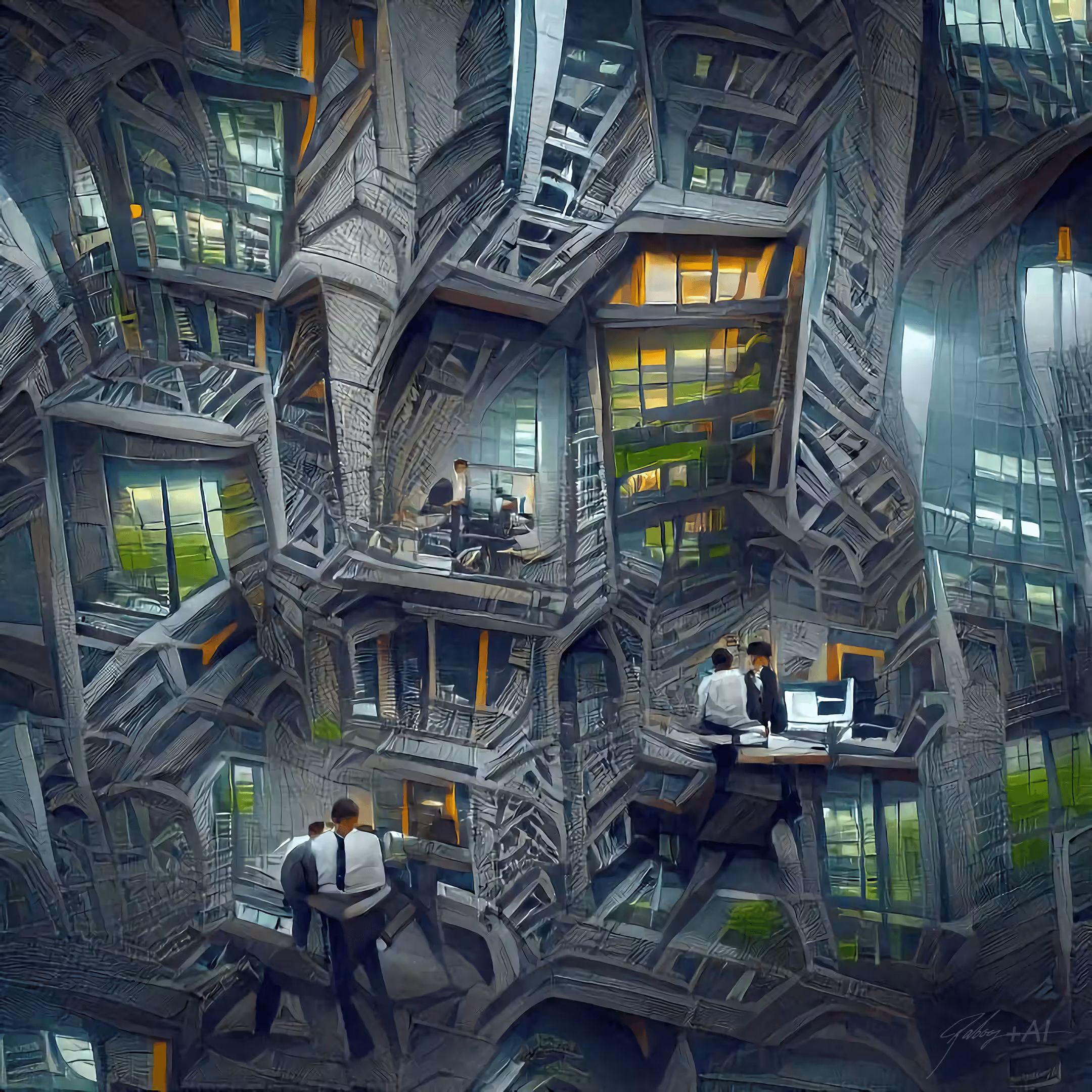 4 dimensional Modern office building