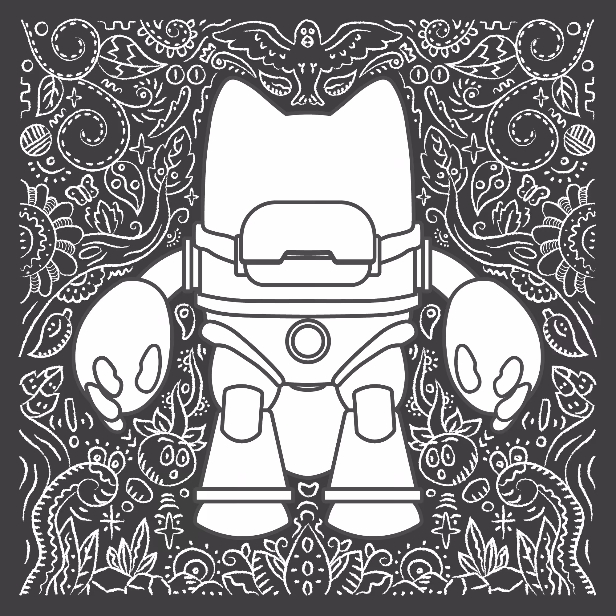 Junny Armor JA02 Doodle Feel The Nature Grey