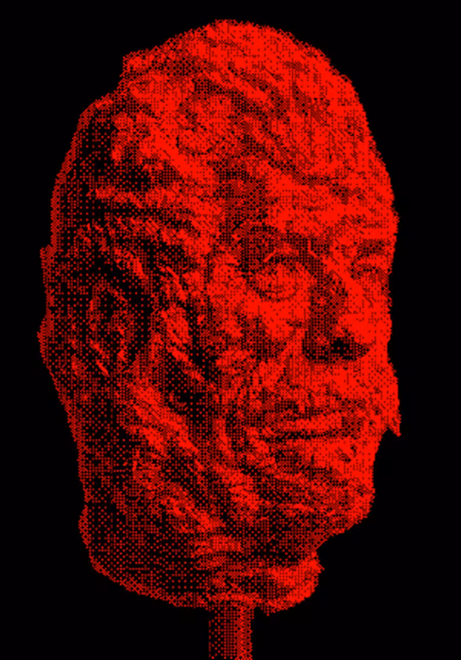 red head without ear 