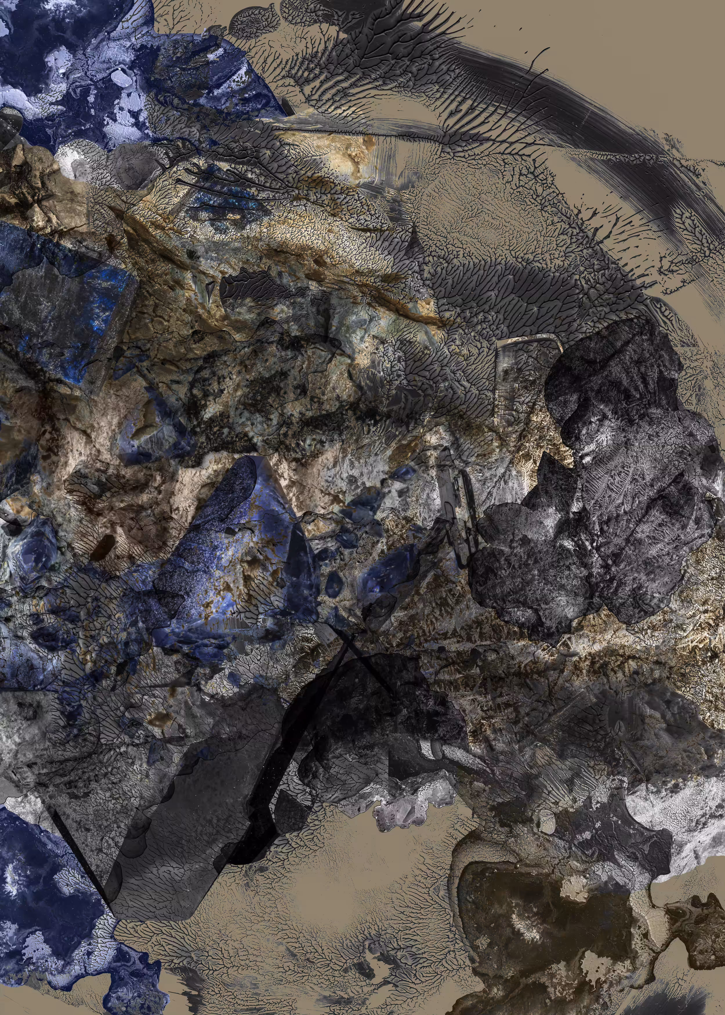 Benitoite, Neptunite, Joaquinite & Silver