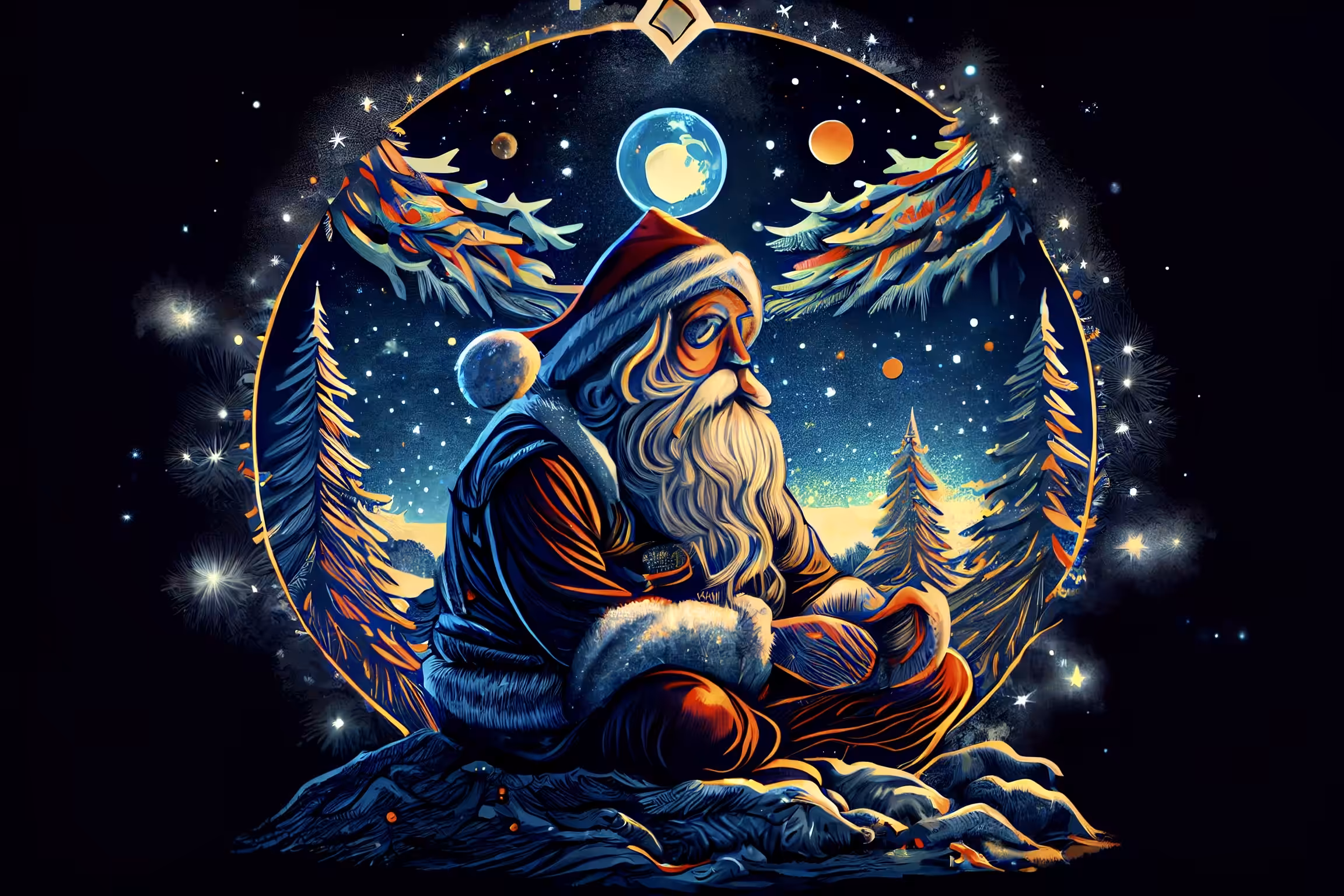 Santa Meditating
