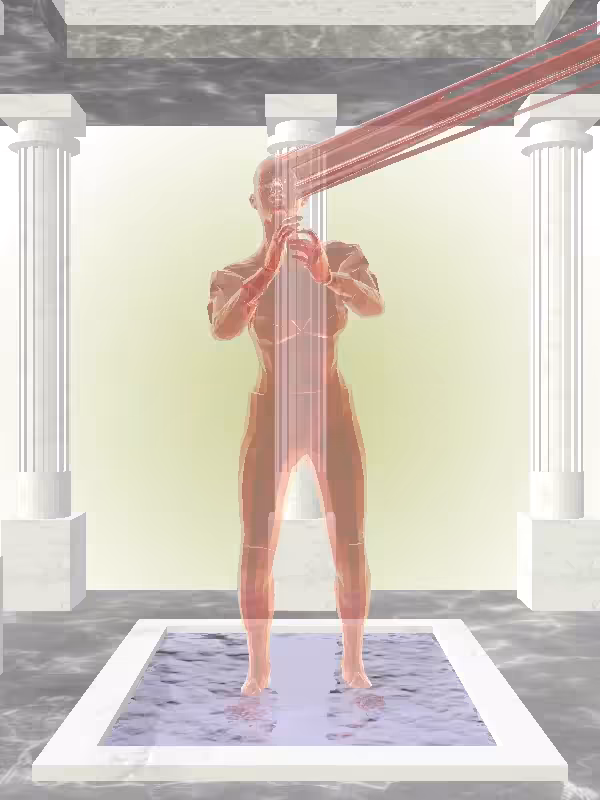 HeavenComputer: The Fading Fragmented Cheering Fiery Red Woman #2412