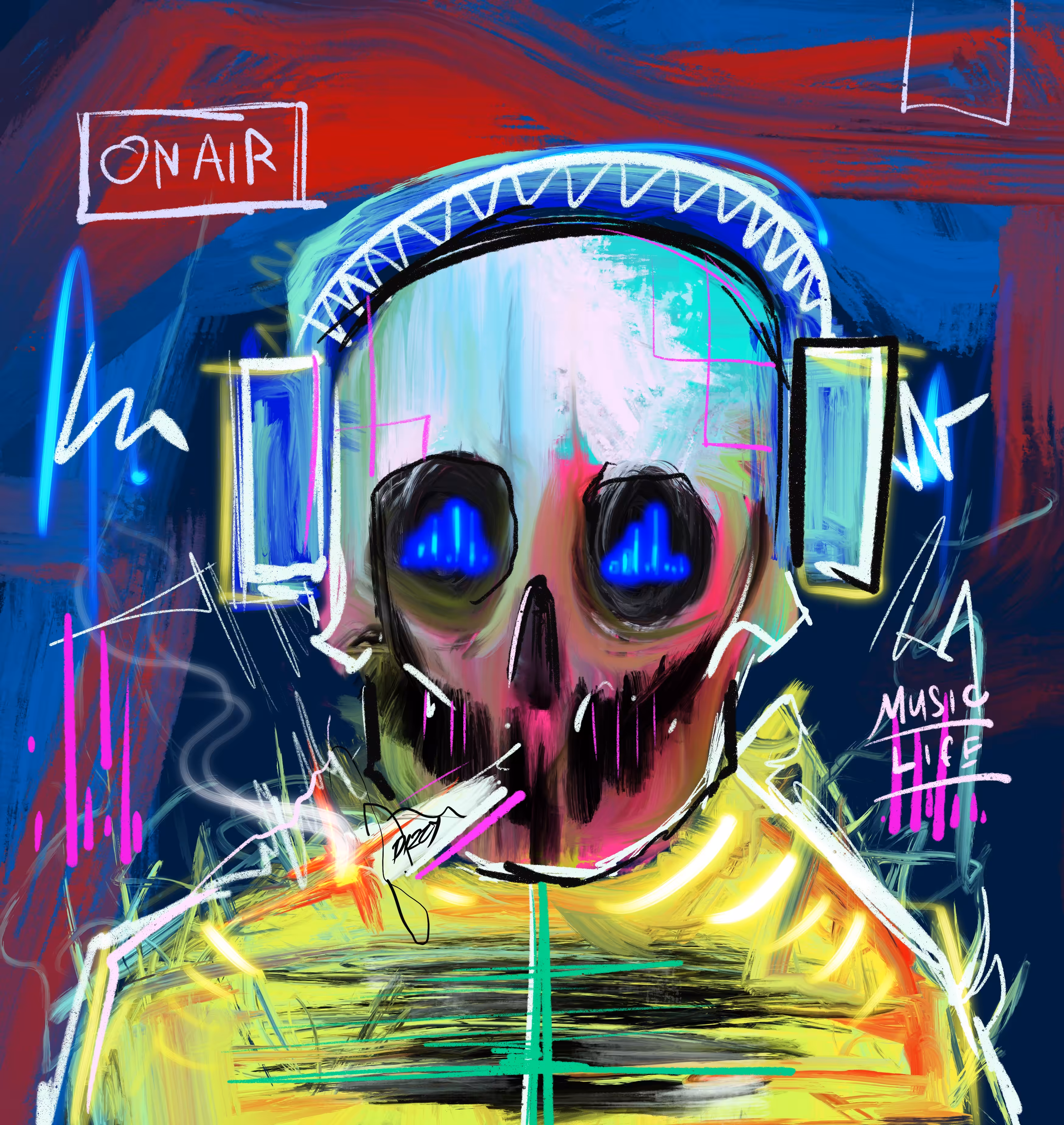 crazy skull #7 Music=Life