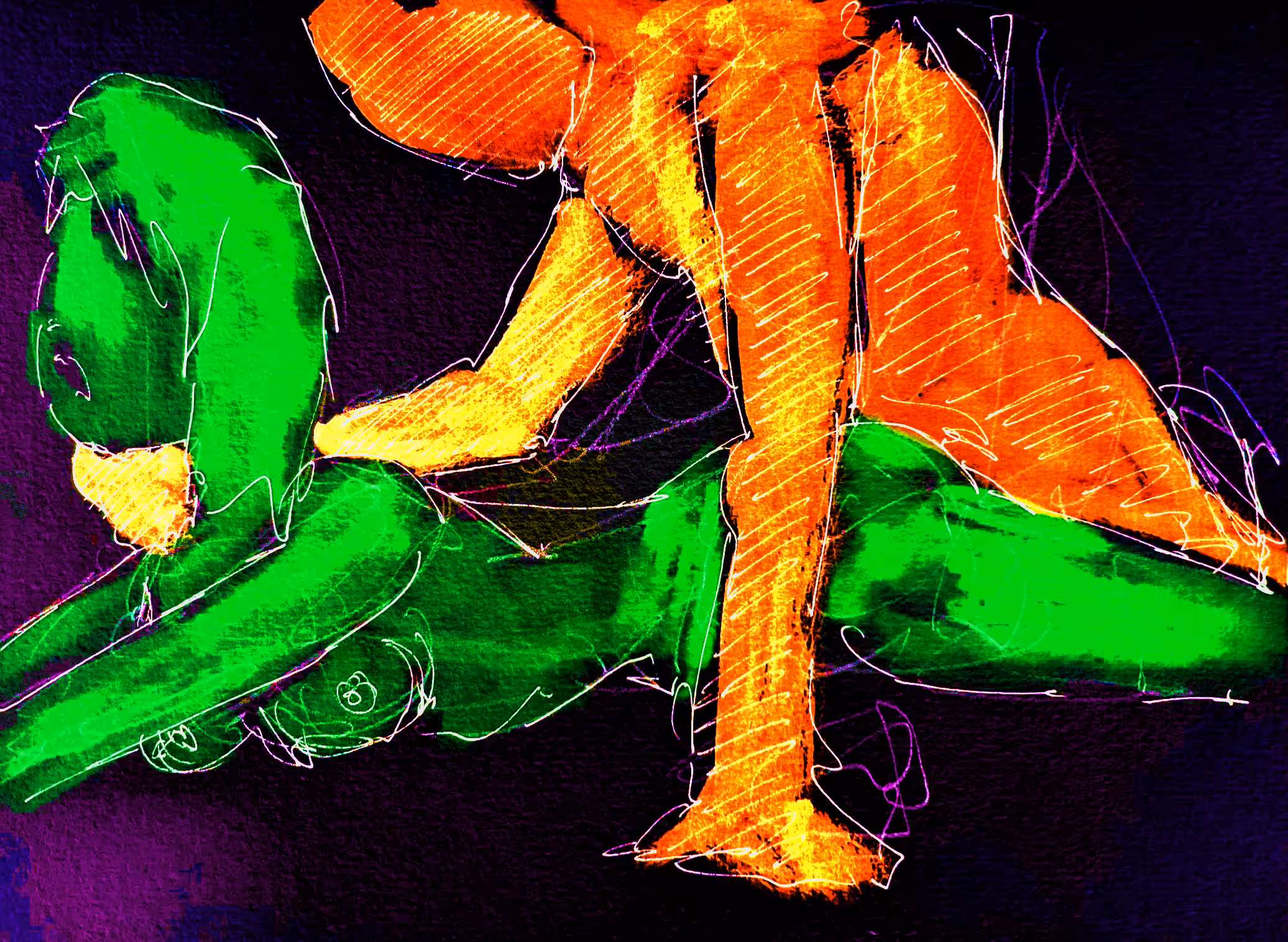 Neon Couple Having Sex