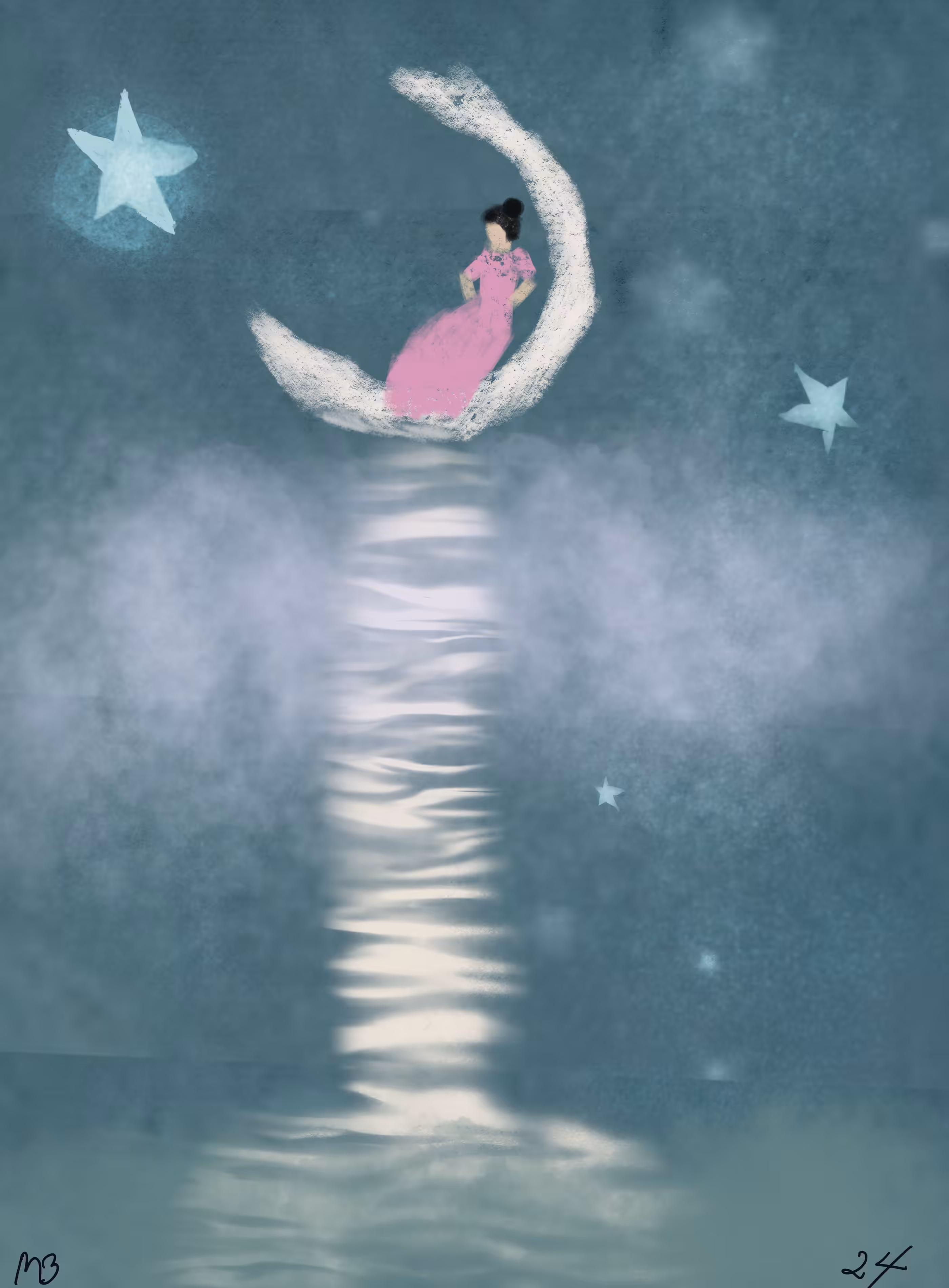Lady in the moon