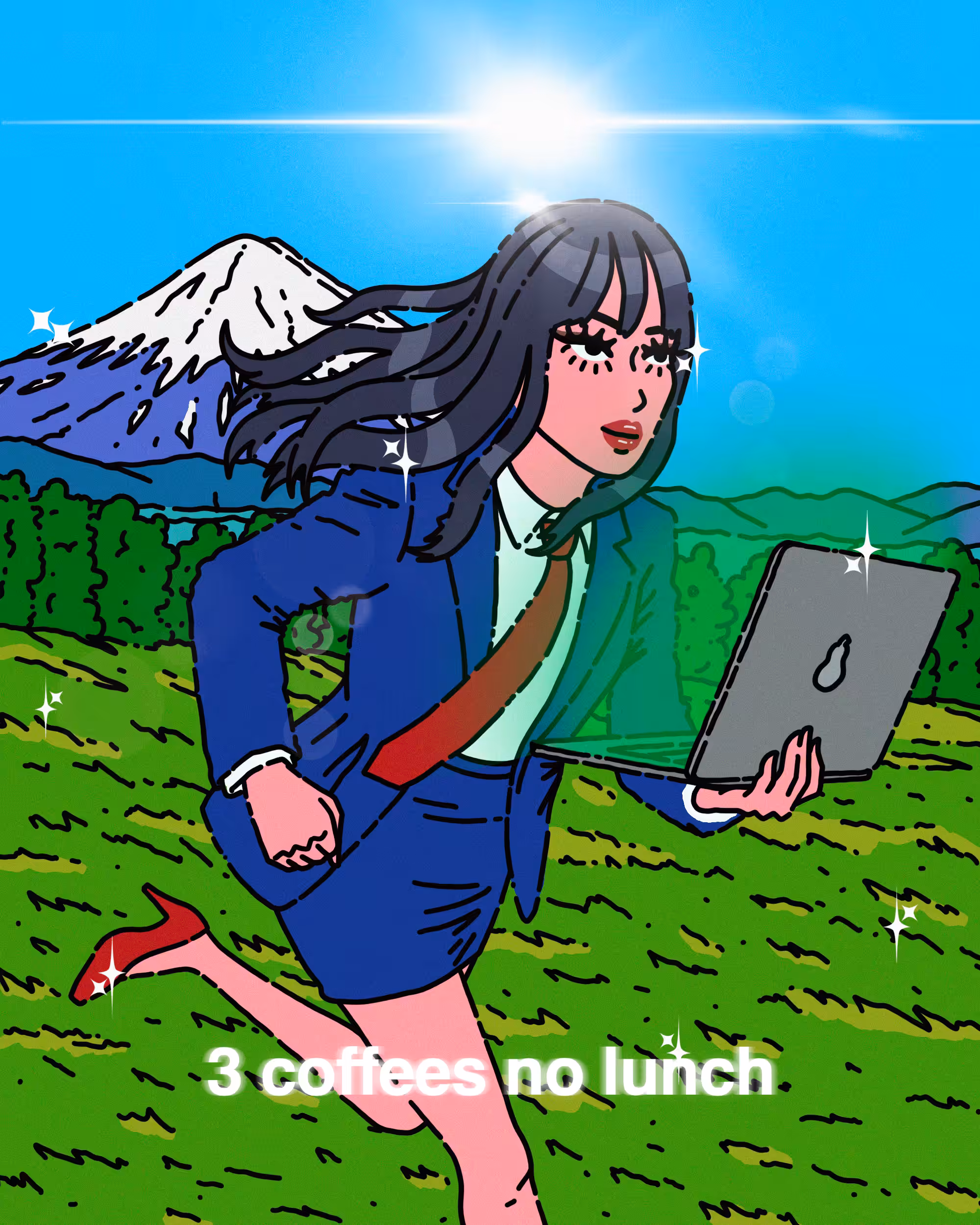 2 coffees no lunch