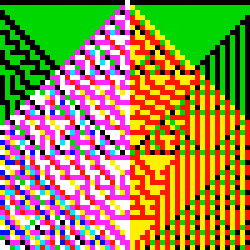 RGB Elementary Cellular Automaton #733