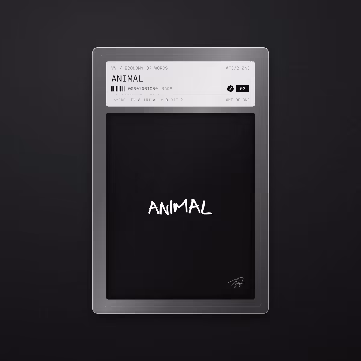 Economy of Words: ANIMAL · #73