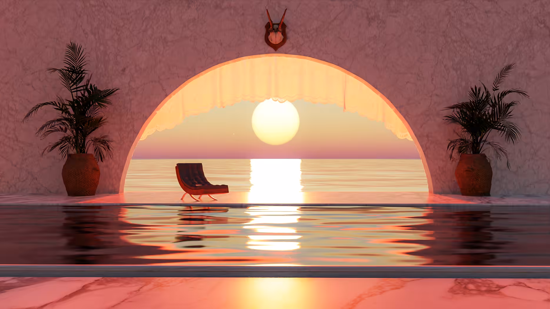 Sunsets by the poolside