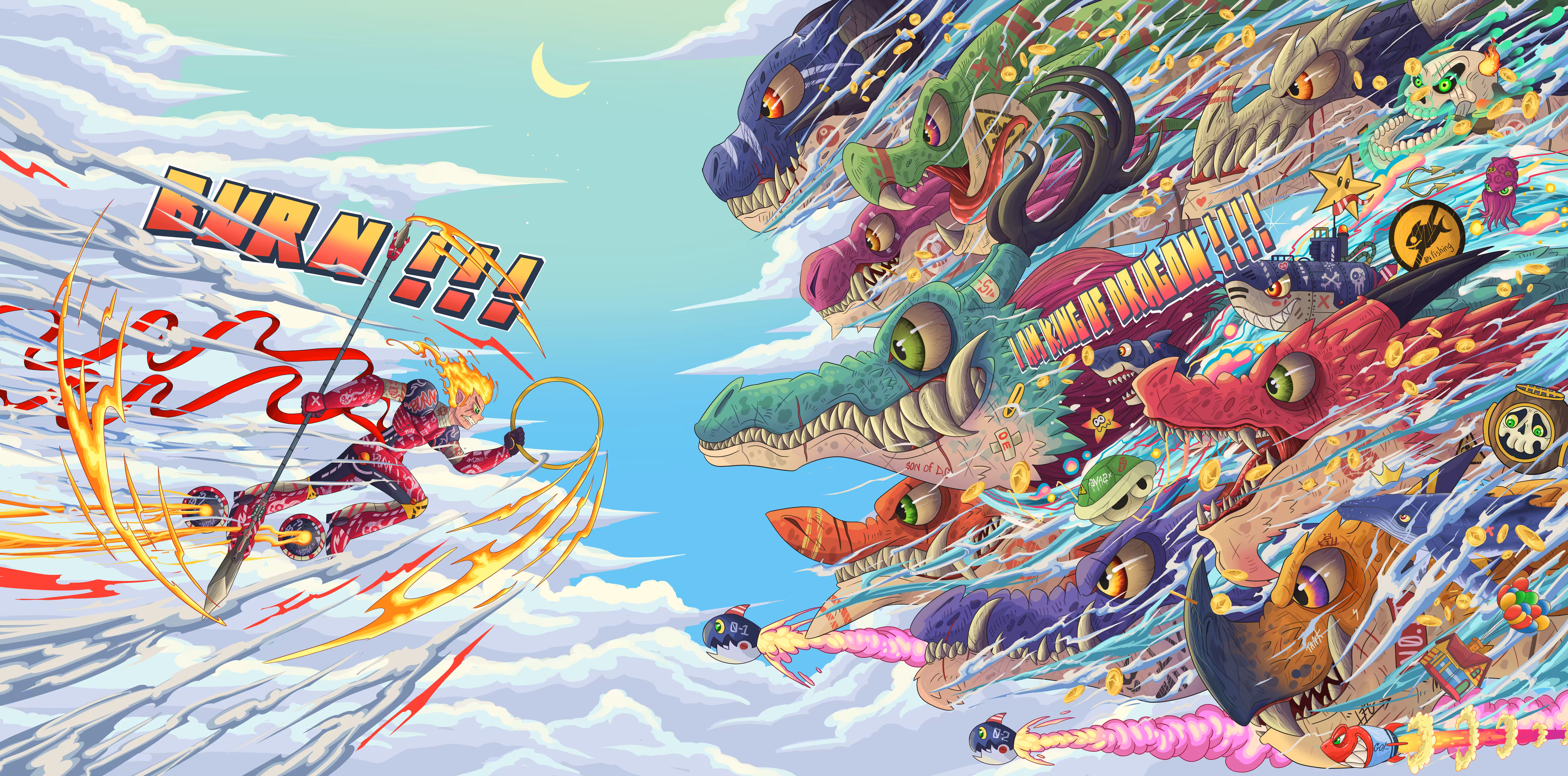 🐉nezha vs 9 dragons🐉