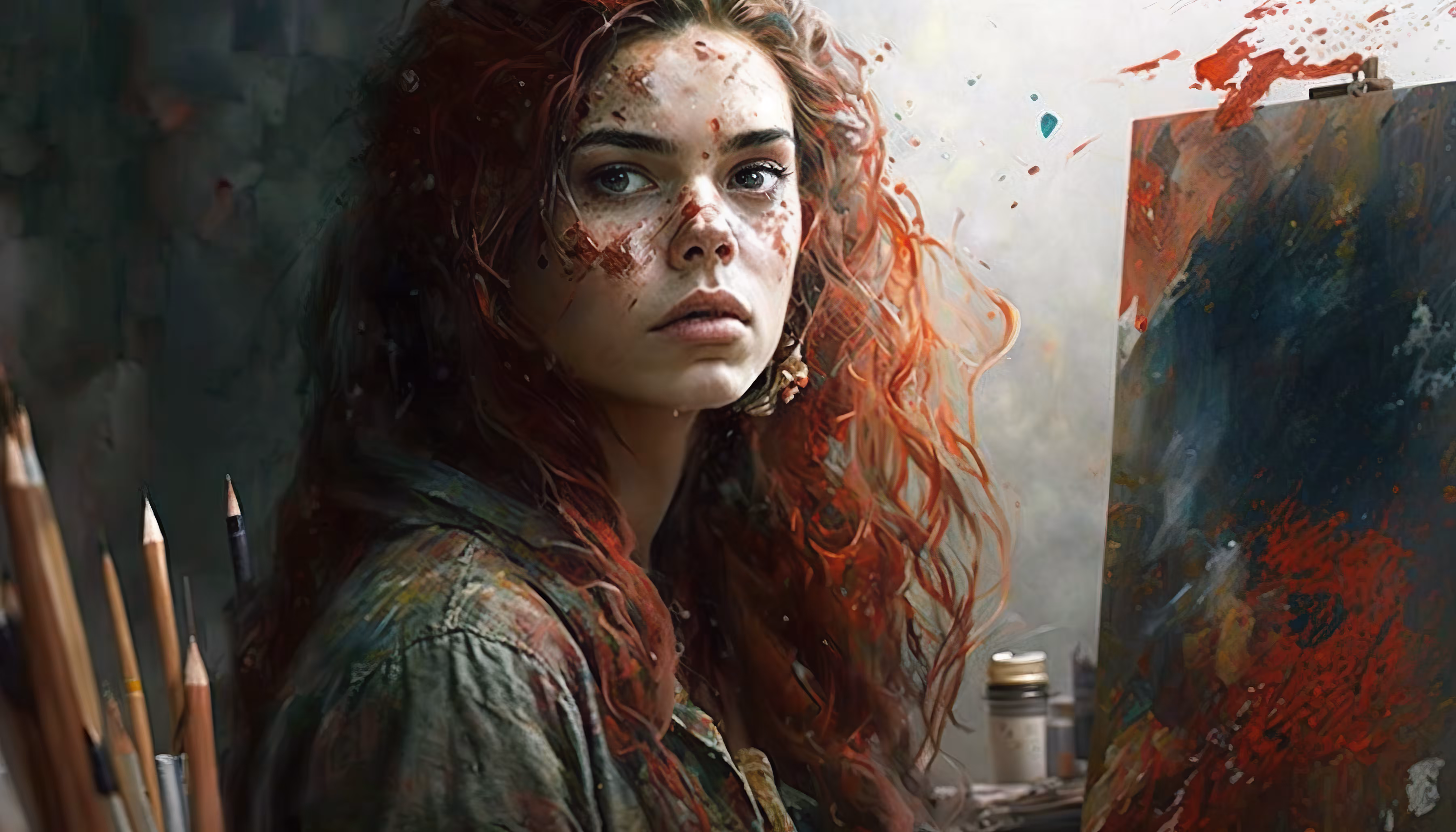 Stained with Creativity: A Portrait of the Artist in Her Studio