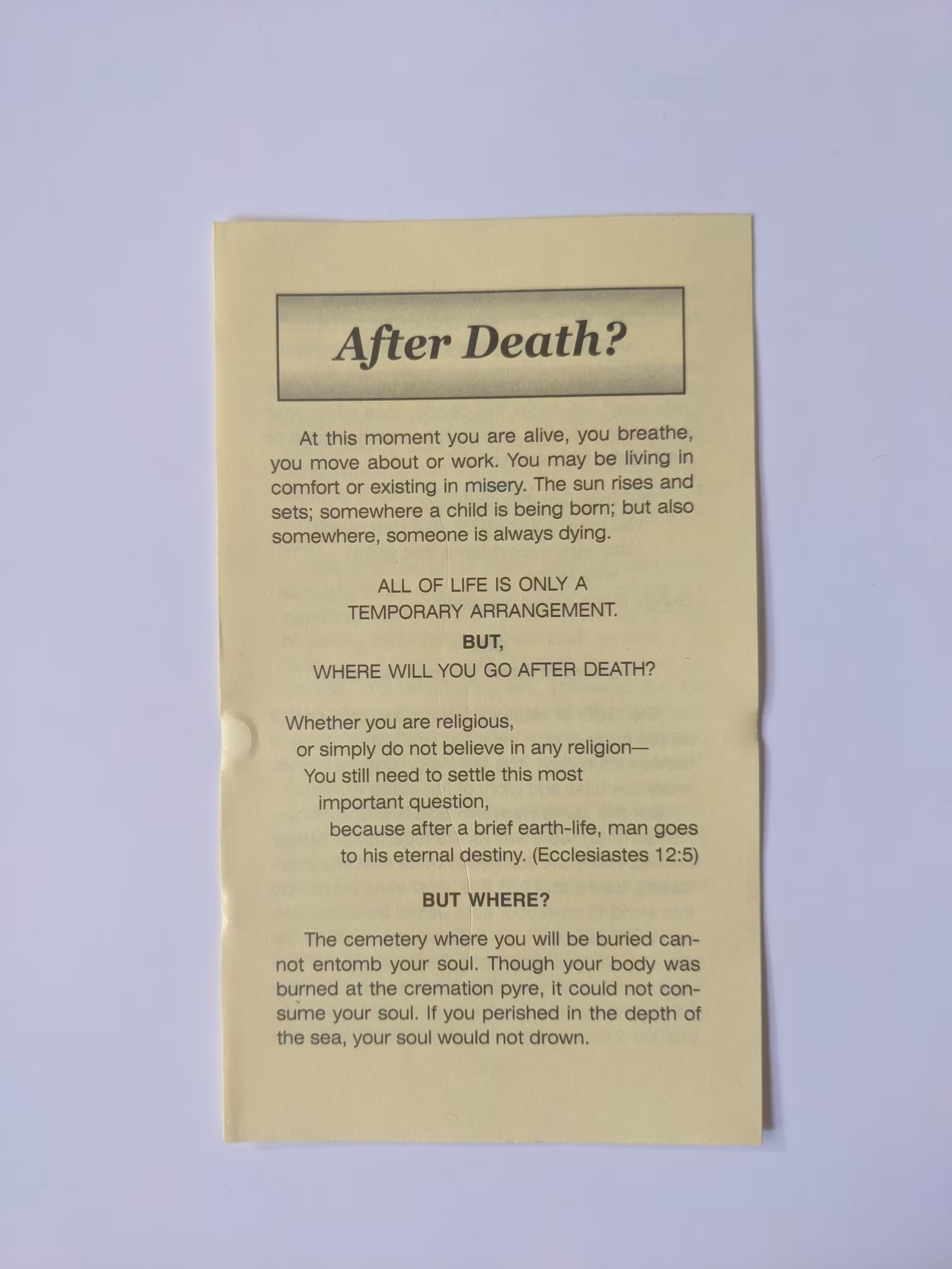 Subway Jesus Pamphlets: After Death?