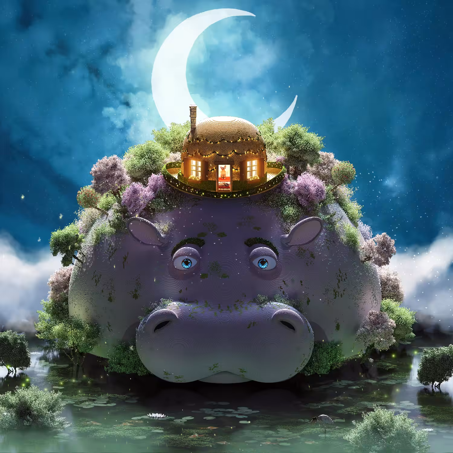 Portrait in motion - Hippo