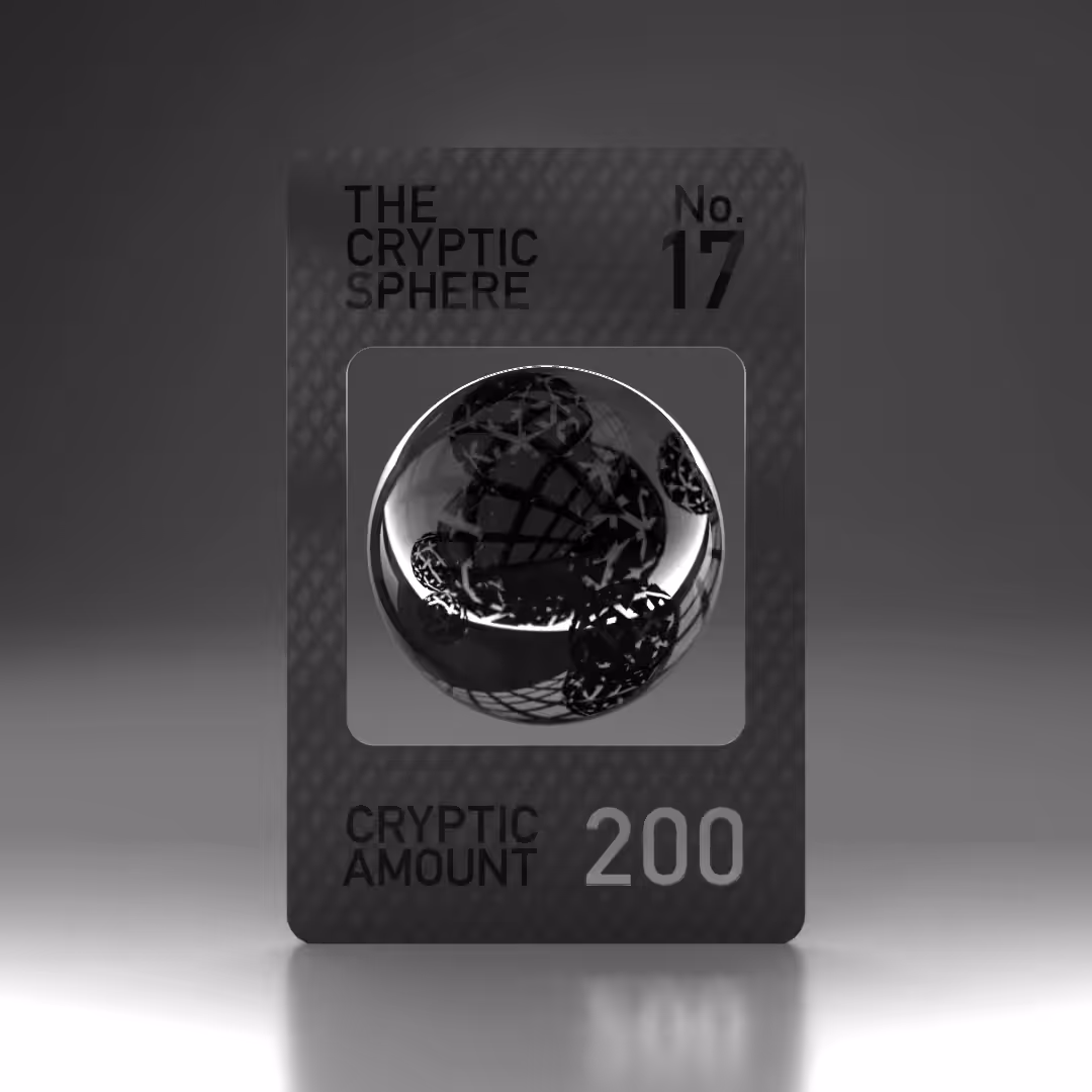 The Cryptic Sphere, Animated Trading Card No. 17