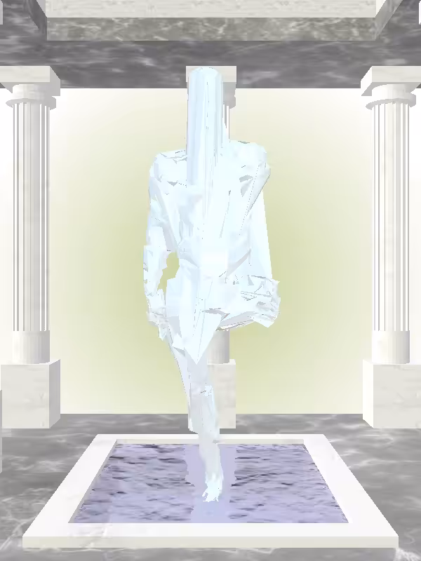 The Fragmented Excited Light Blue Man #3824