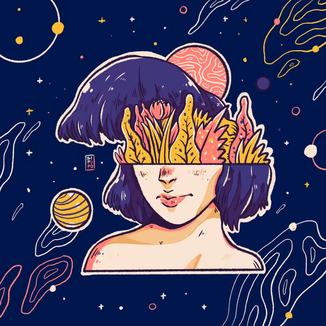 cerulean hair and golden mind