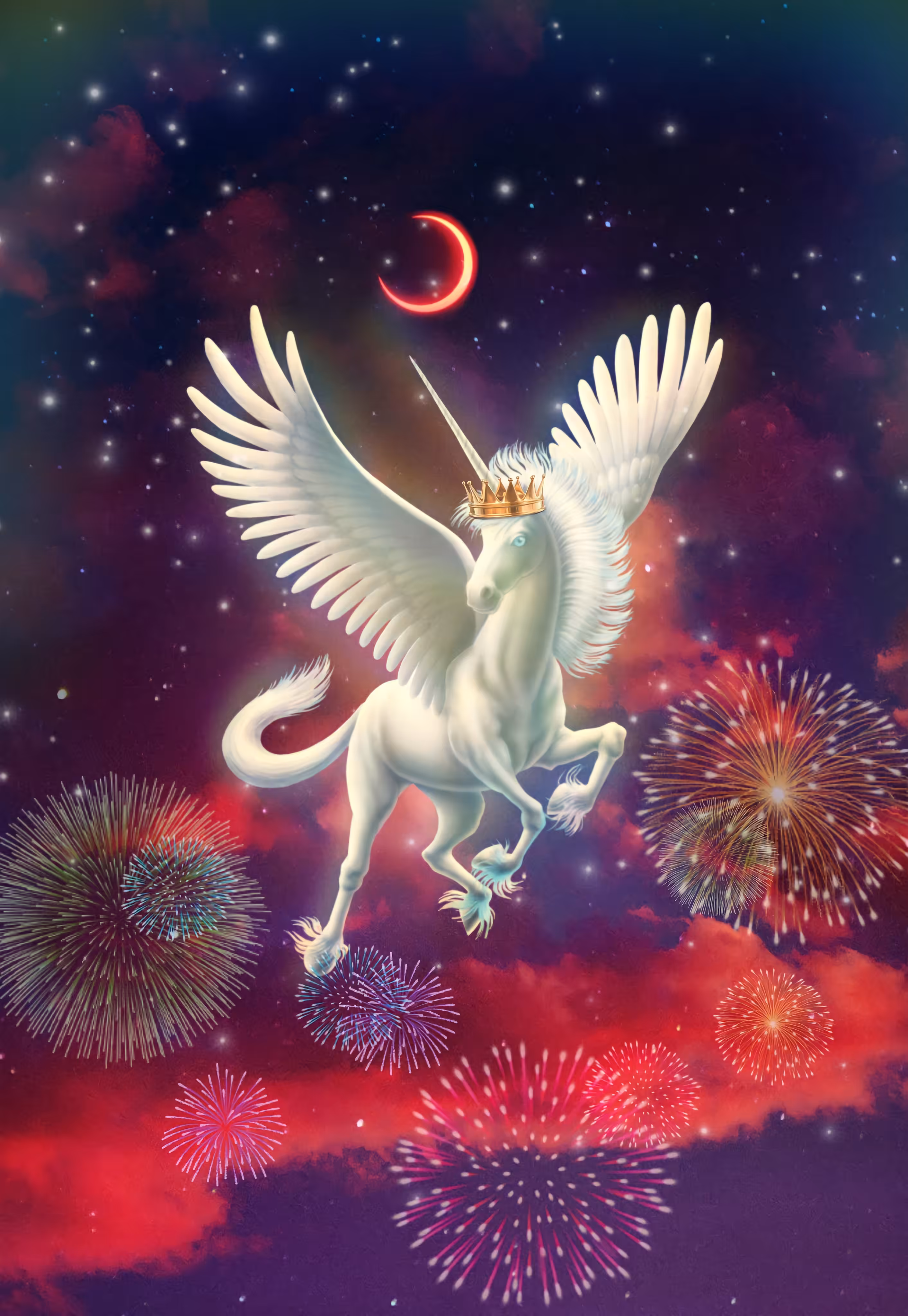 wild pegasus at night