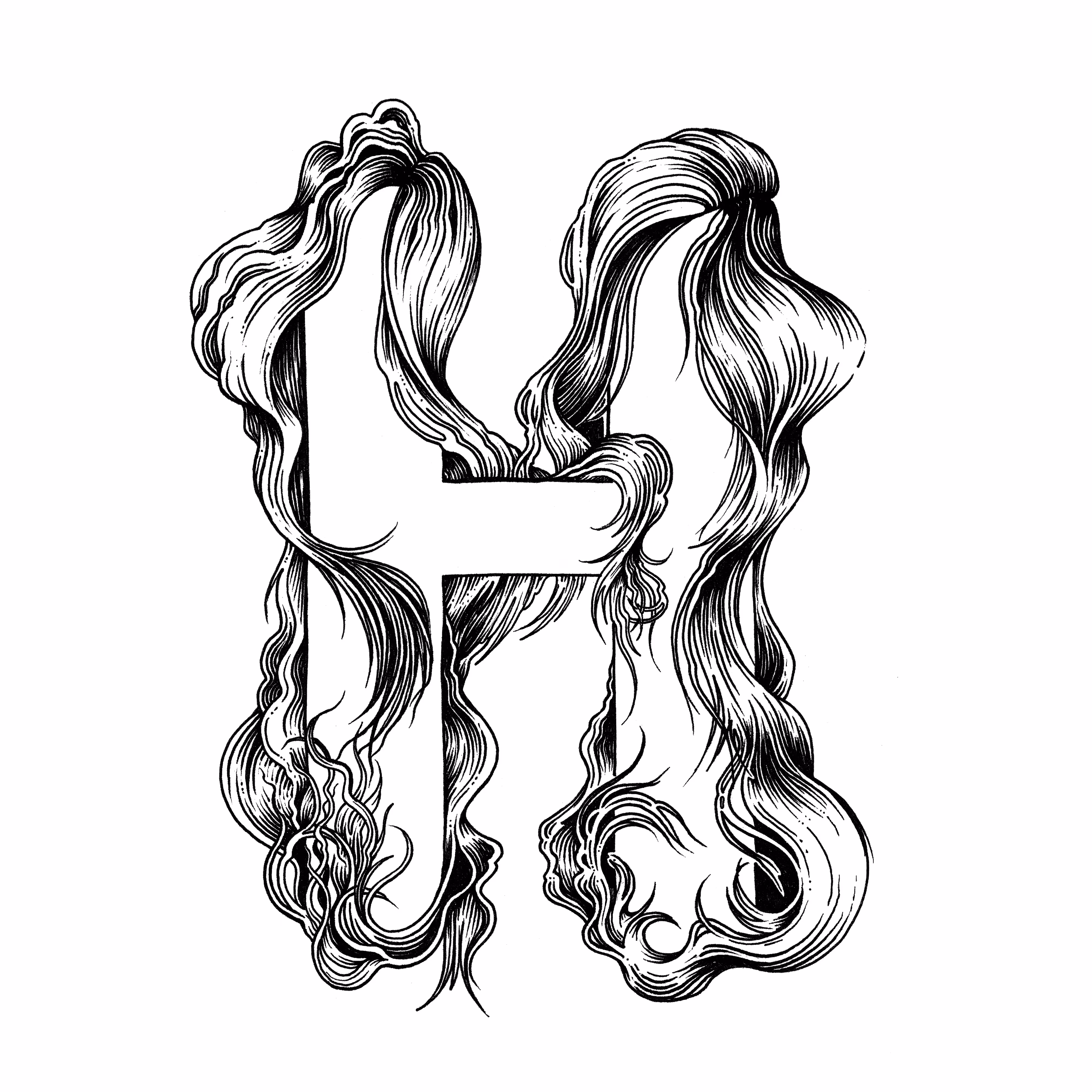H (Hair) - 36 Days of Patterns