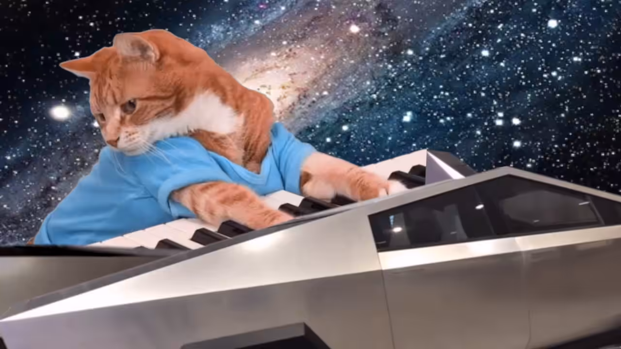 Keyboard Cat Takes a Joyride with Elon Musk!