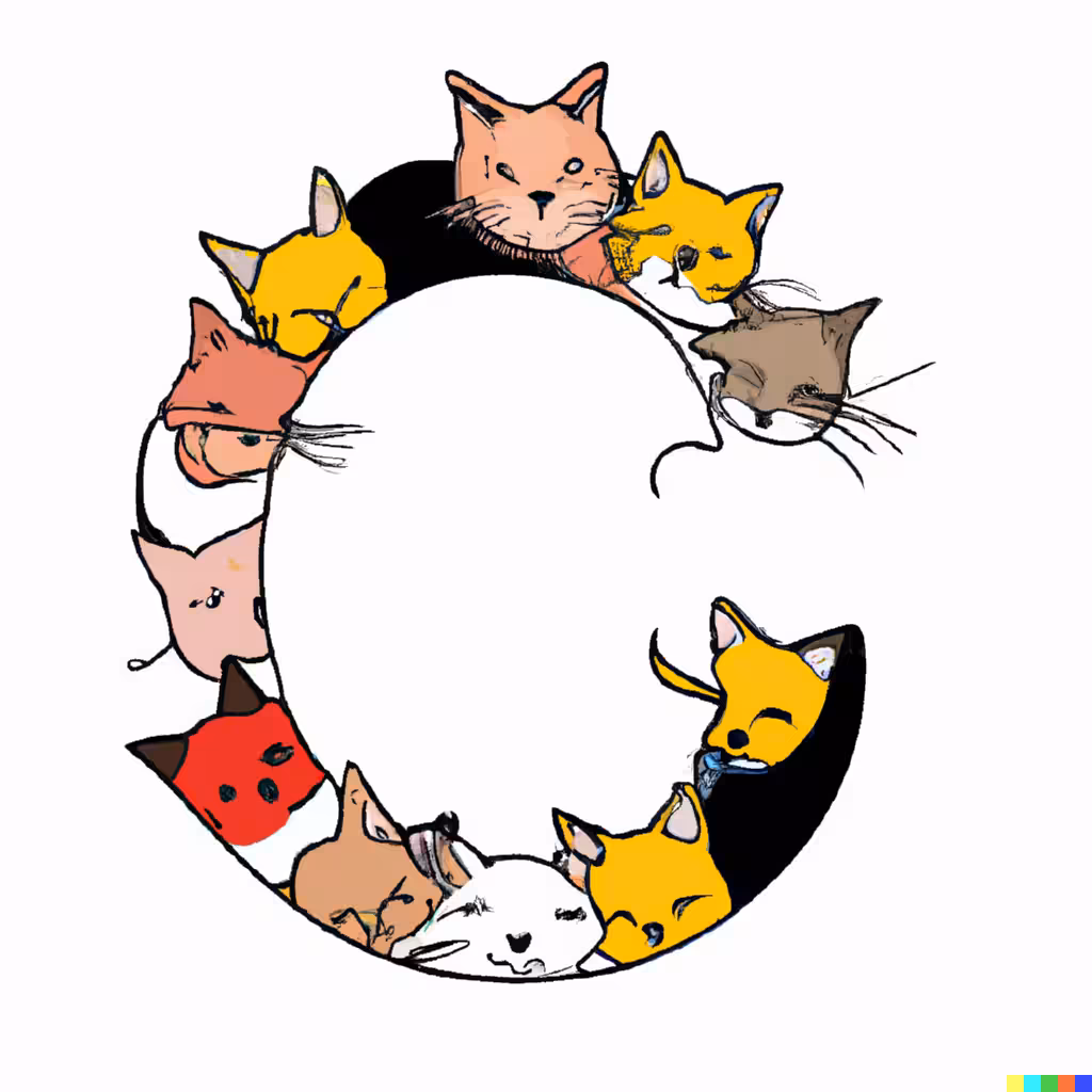 Letter C surrounded by Cats 