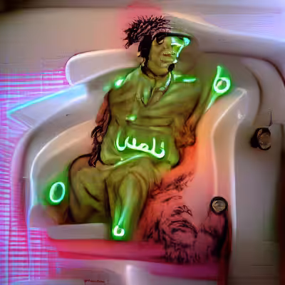Gaddafi In The Bath II