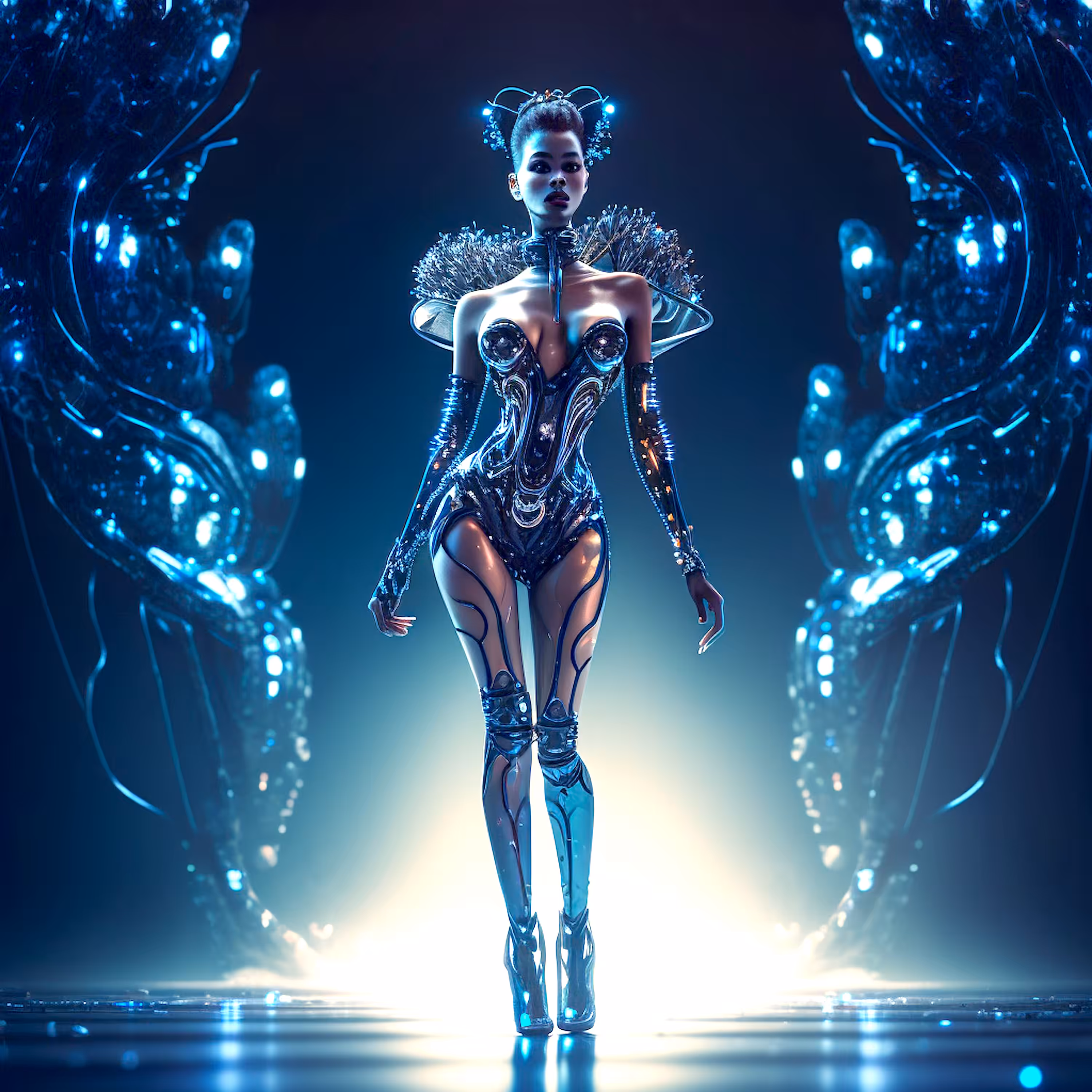 AI Fashion look #15 Blue Ice