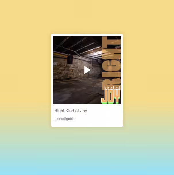 SONG: Right Kind of Joy