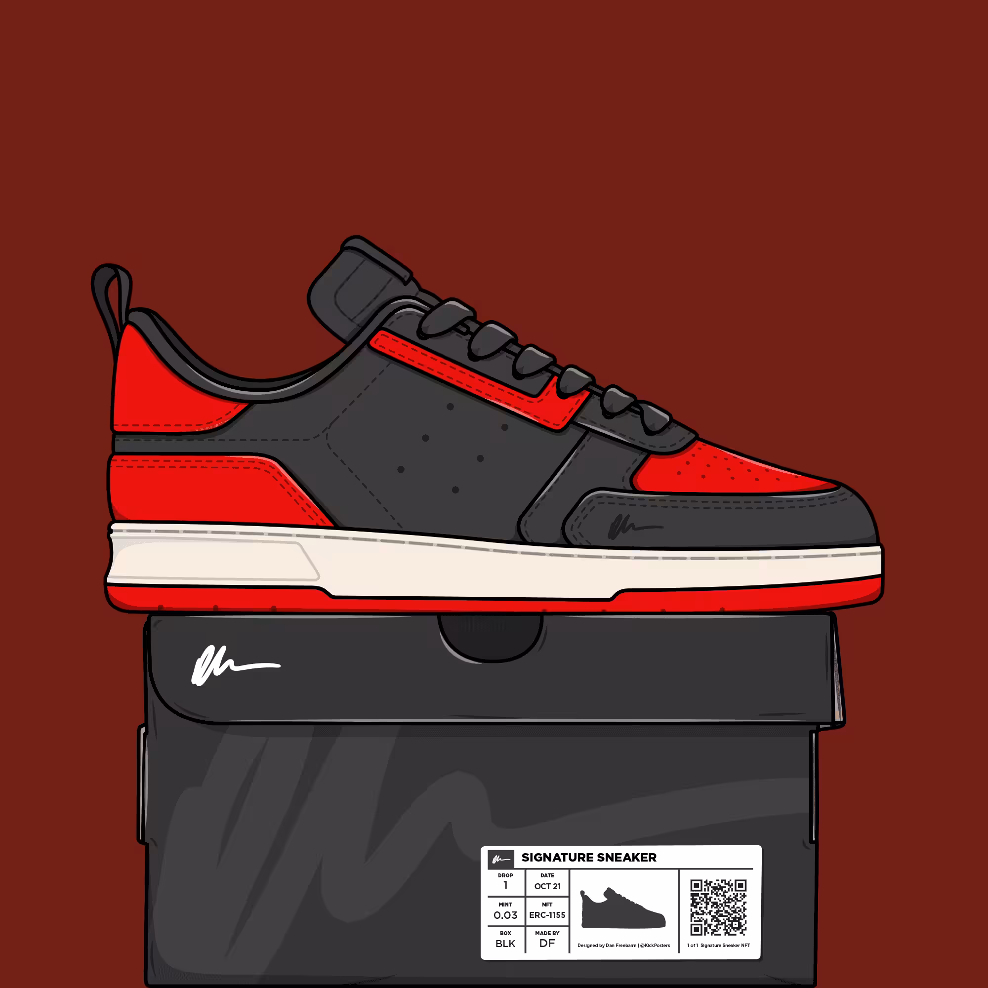 Signature Sneaker 'Bred' - #003