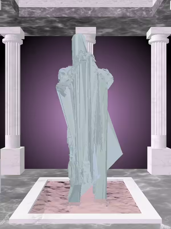 HeavenComputer: The Fragmented Cheering Matte Pale Green Man #3890
