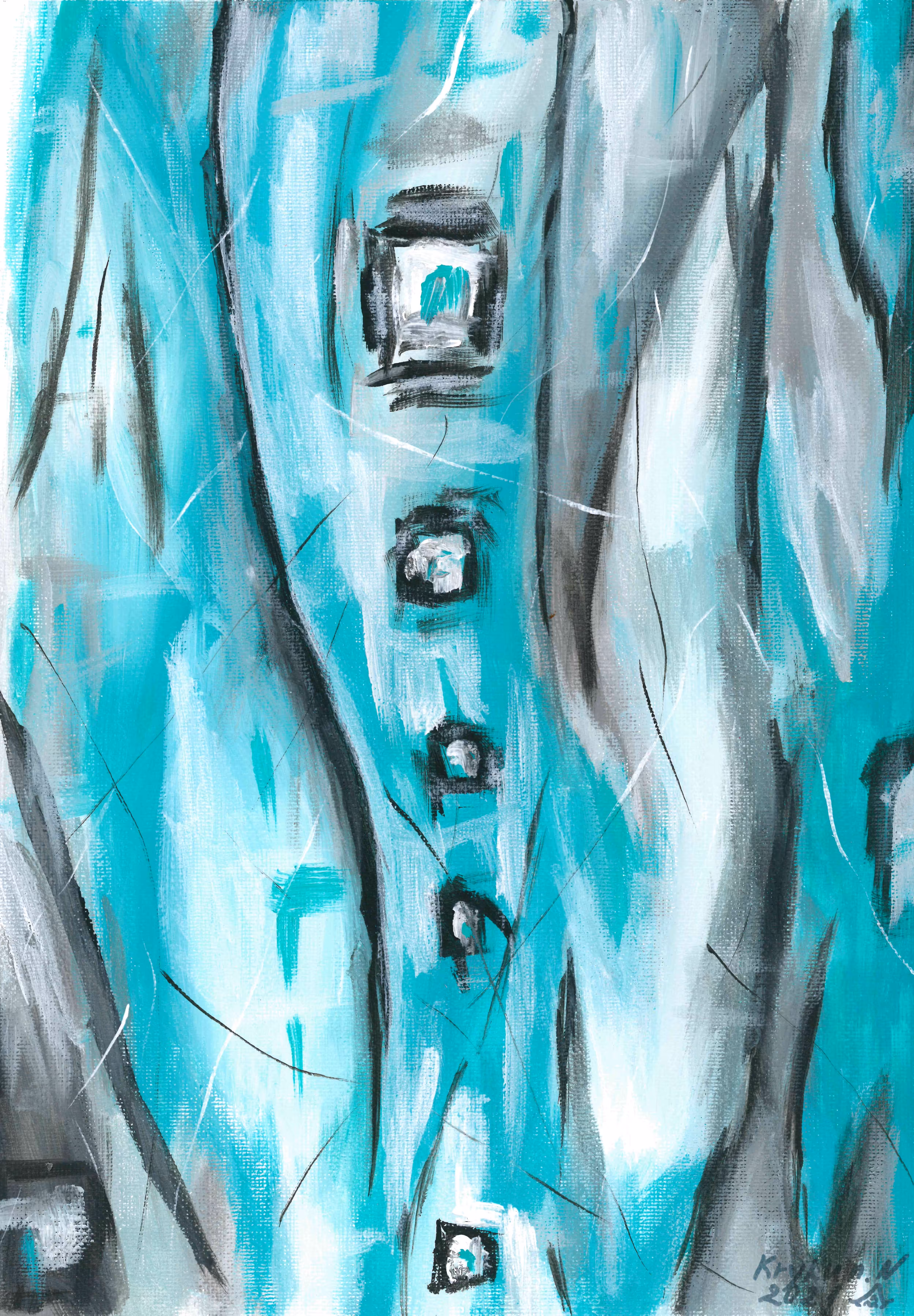  TURQUOISE ABSTRACT SEASCAPE (NFT+Physical)