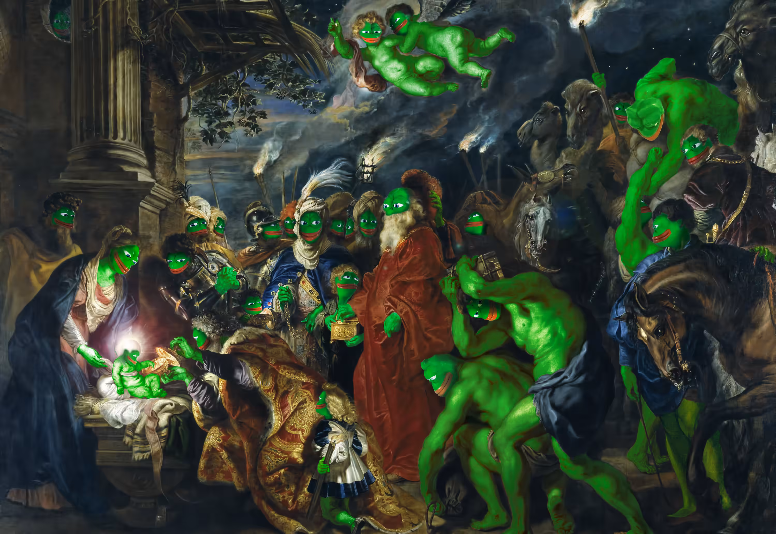 Worship of the newly born pepe...