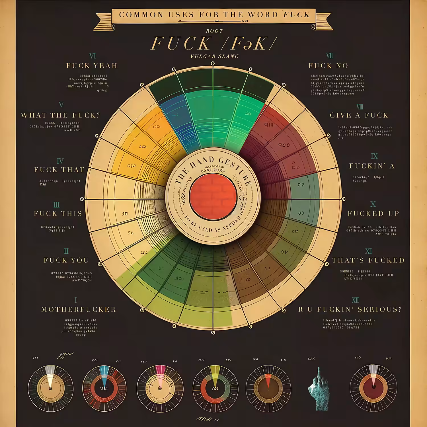 Common Uses for the Word Fuck (a chart)