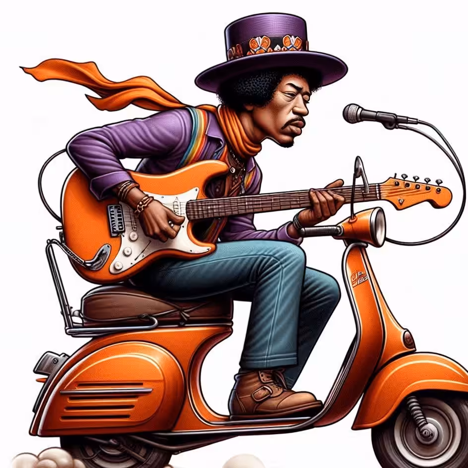  Jimi Hendrix Playing Guitar 