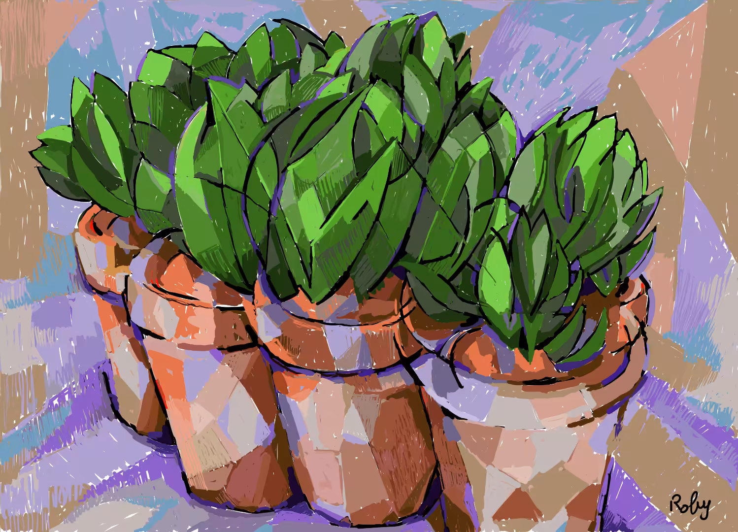 Cubist succulent plants
