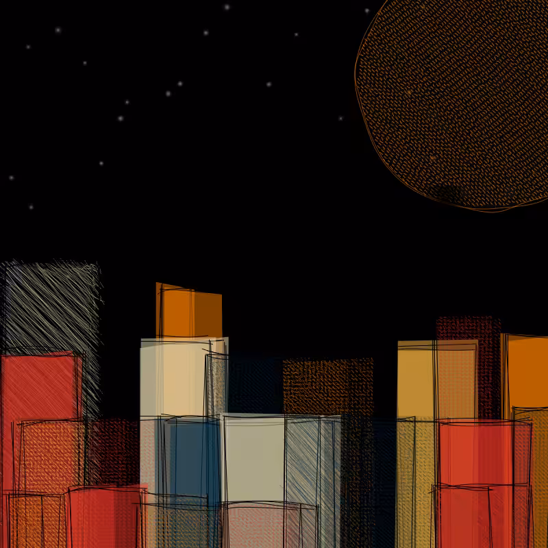 hastily-drawn cityscape sketch #100