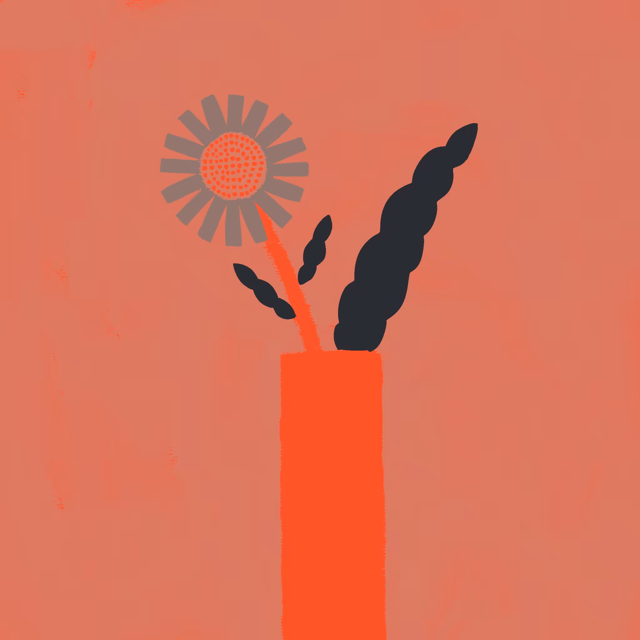Autumn Flower and Leaves