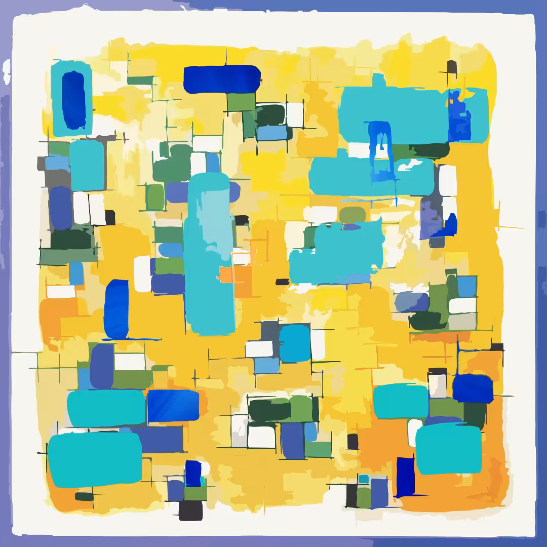floating goldem blue green