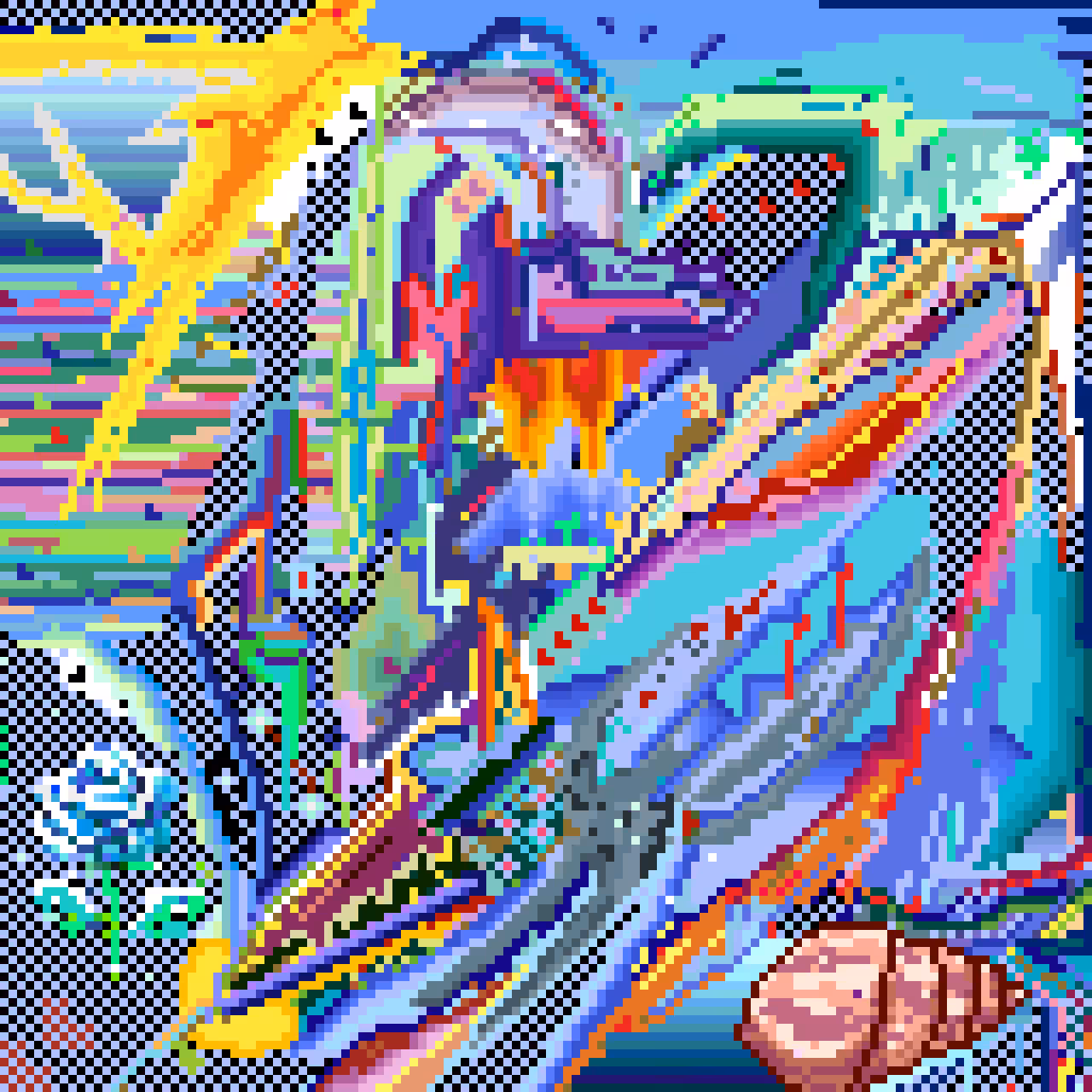 A spaceship being attacked from the sky