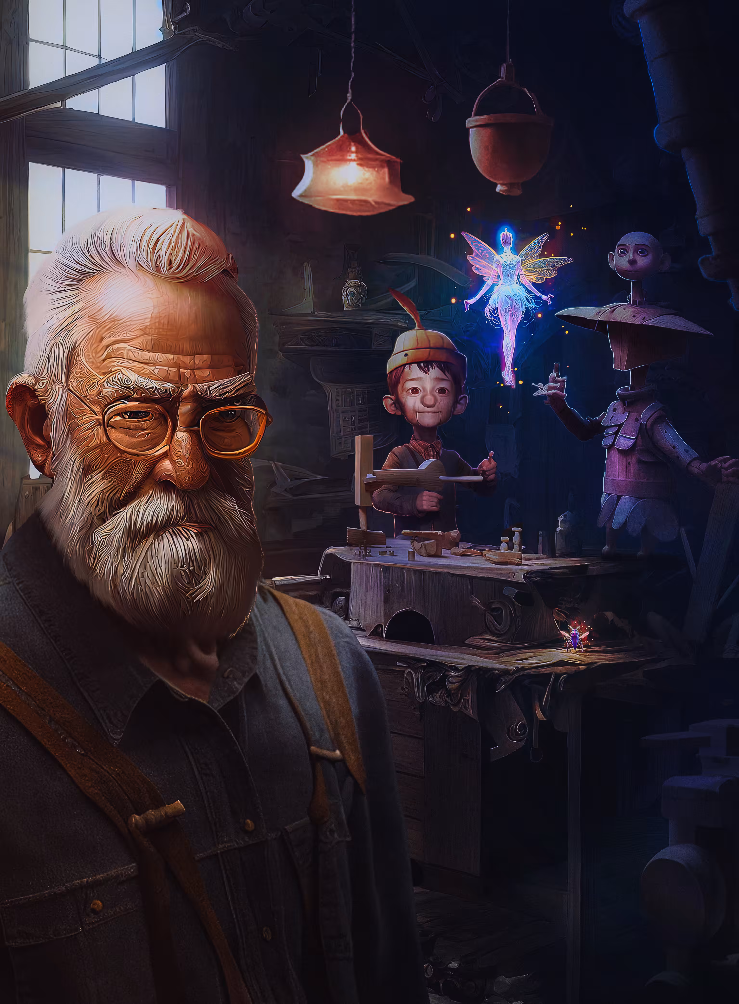 Pinocchio and geppetto