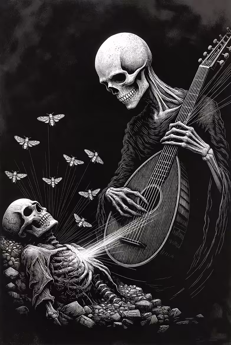 Skeleton musician