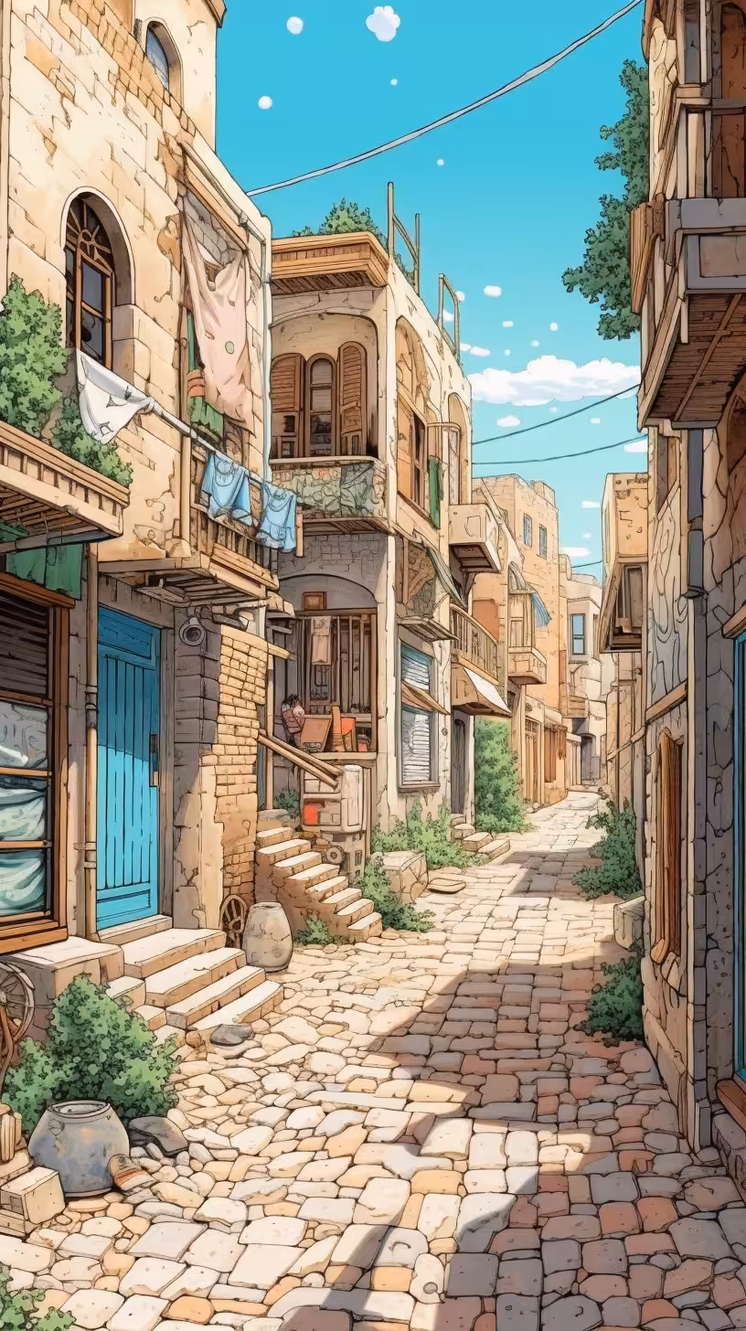 Happy Middle Eastern Town
