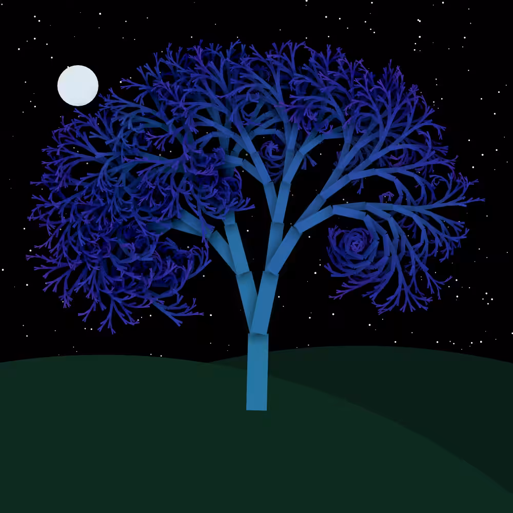 Moonlit Trees of Iterative Fractal Chaos #50