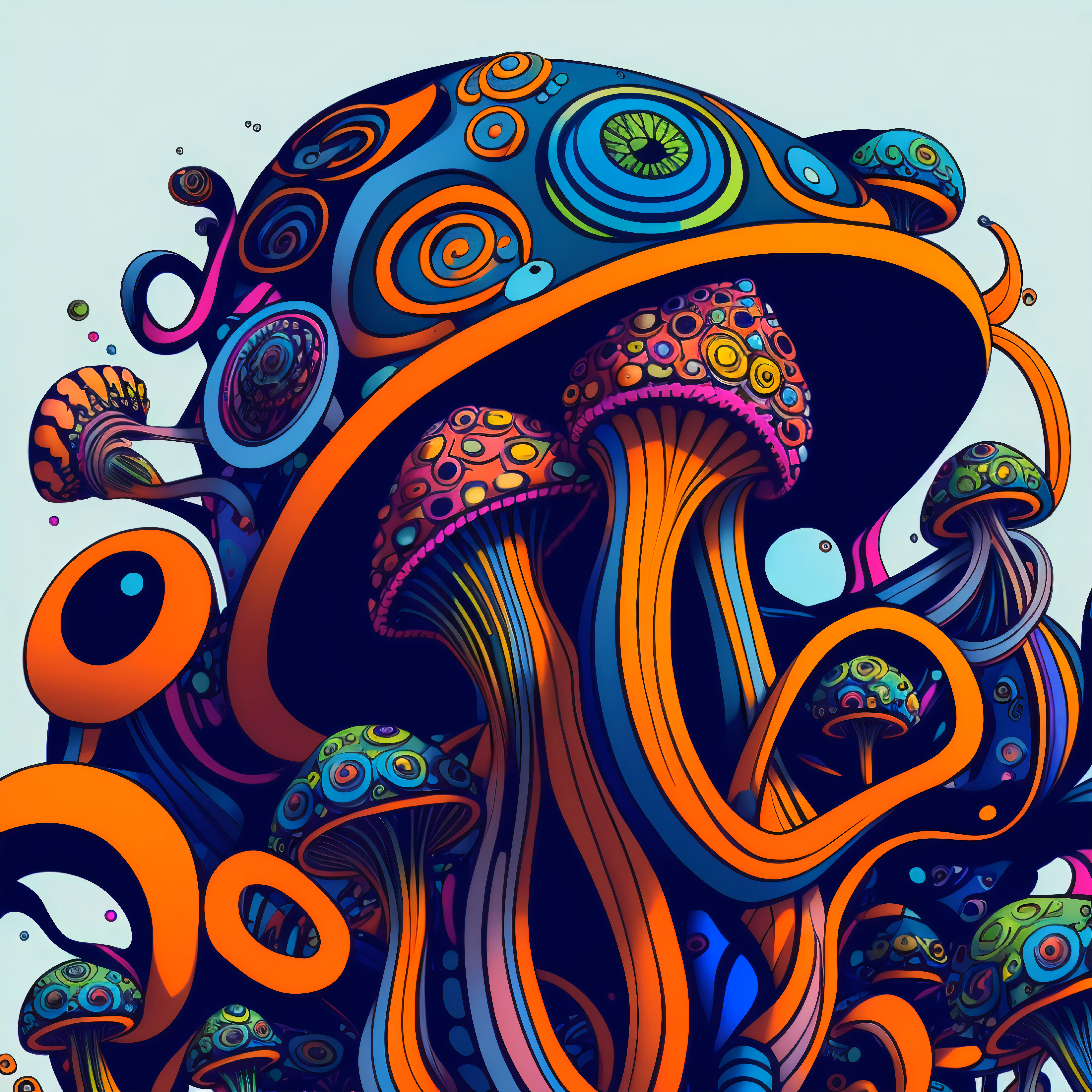 Digital  drawing: psychadelic Mushroom #38